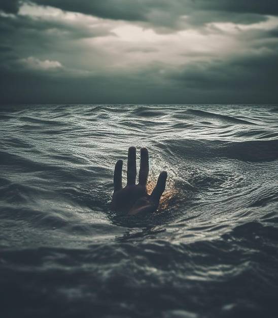 Drowning hand