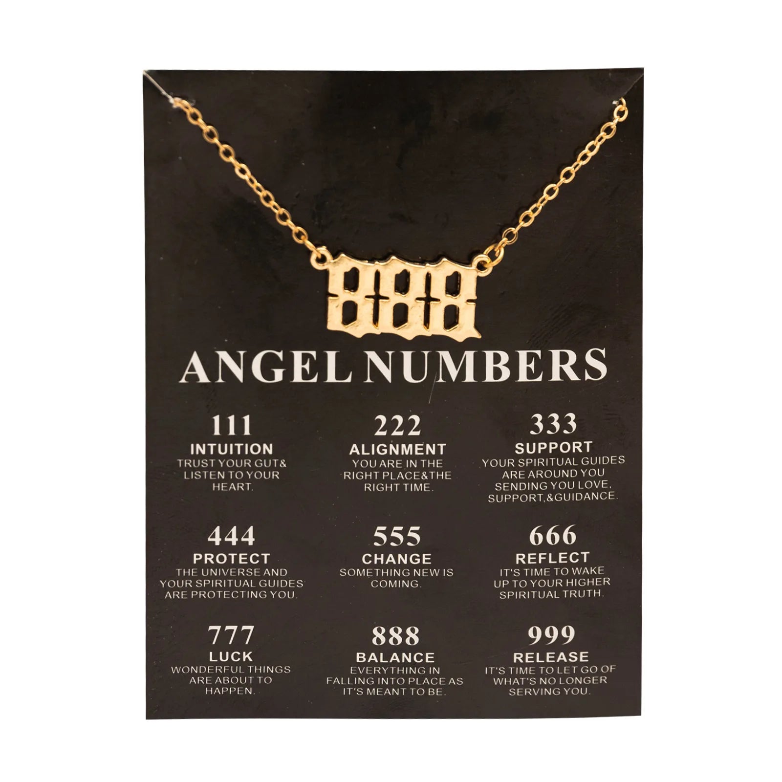 Angel number 888 gold pendant necklace